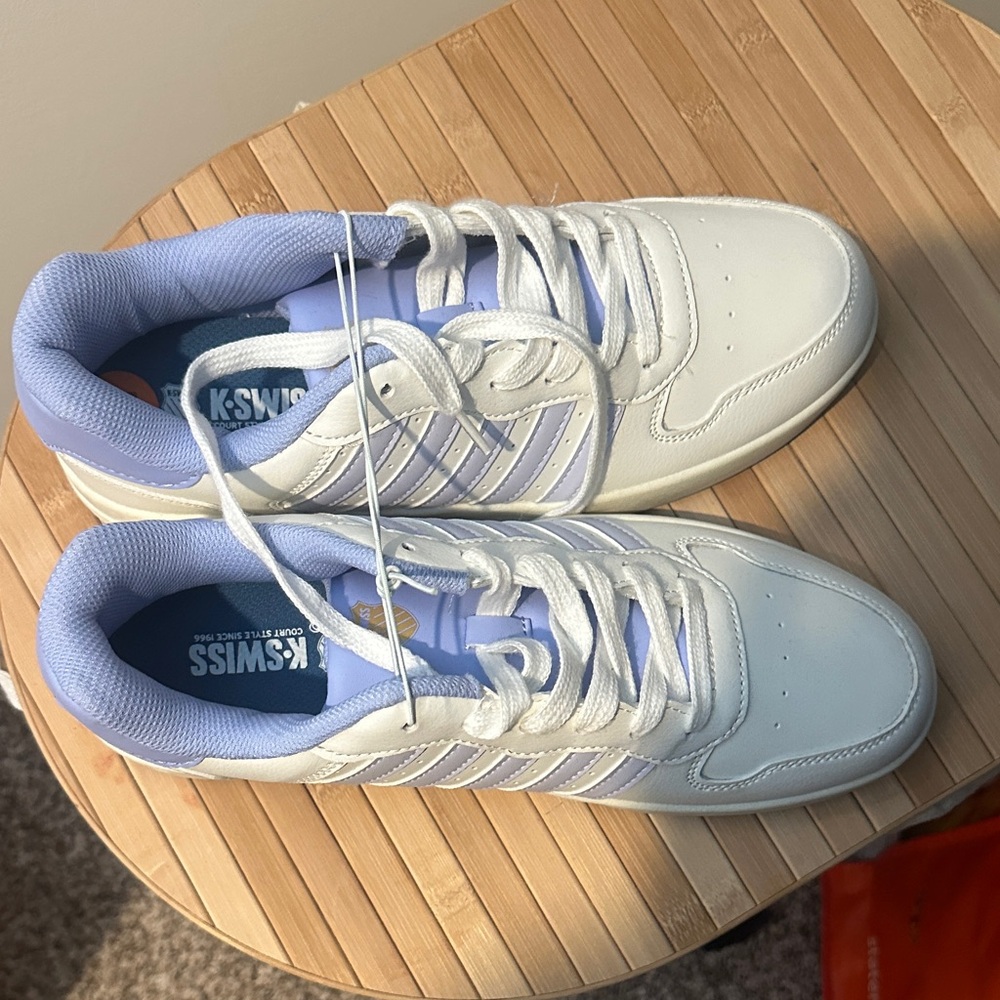 K-Swiss Classic White and Blue Sneakers
